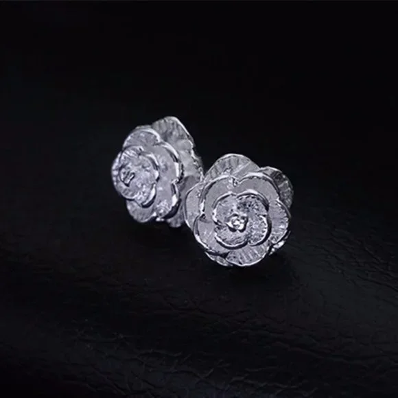 925 Sterling Silver Fine Flower bud Earring stud for Women Luxury Fashio… - Picture 4 of 5